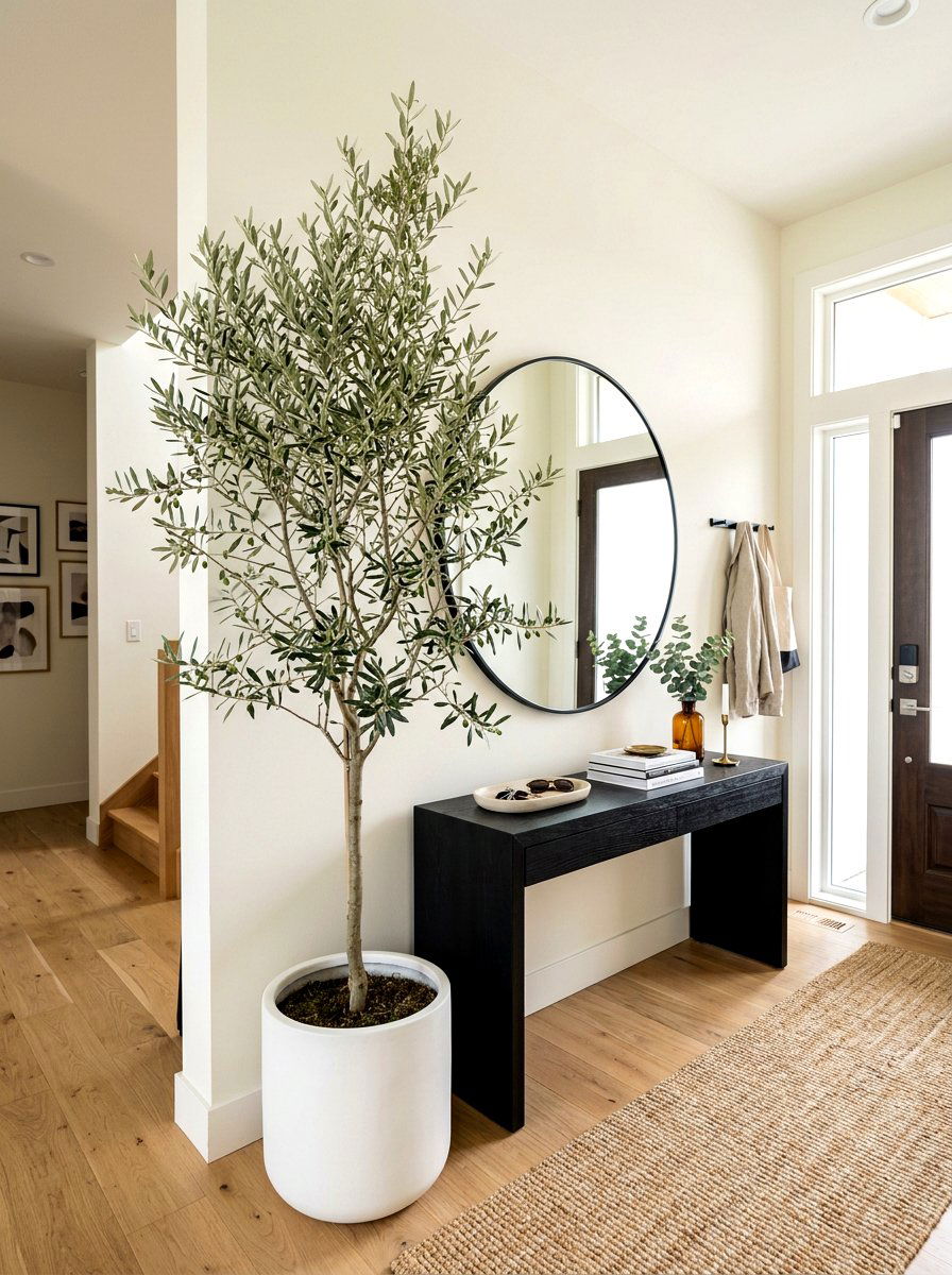 Modern Entryway Statement Olive Tree - 30 olive tree decor ideas