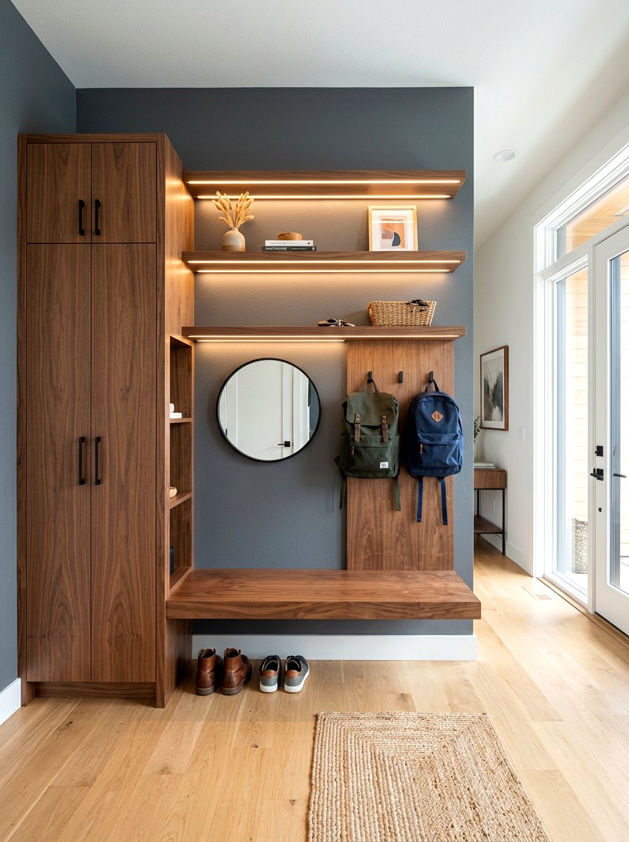 Modern Entryway Unit - 30 backpack drop zone ideas
