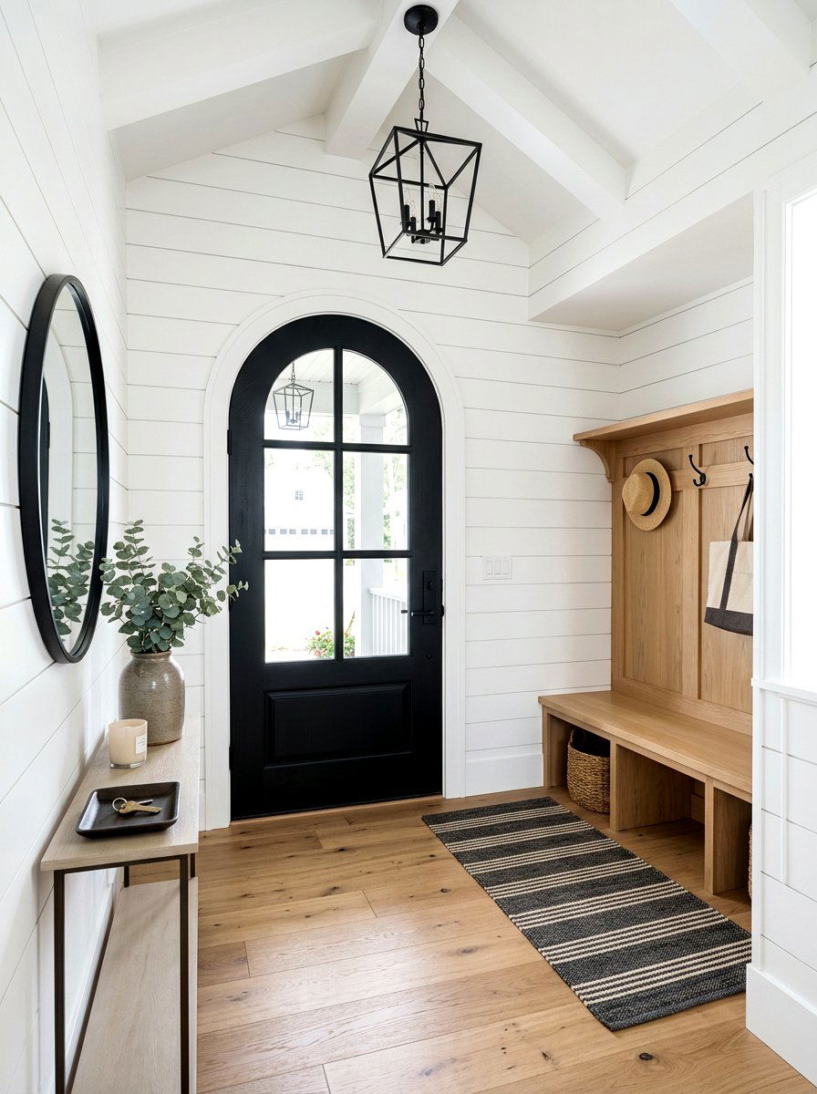 Modern Farmhouse Arched Door - 30 arched doorway entry ideas