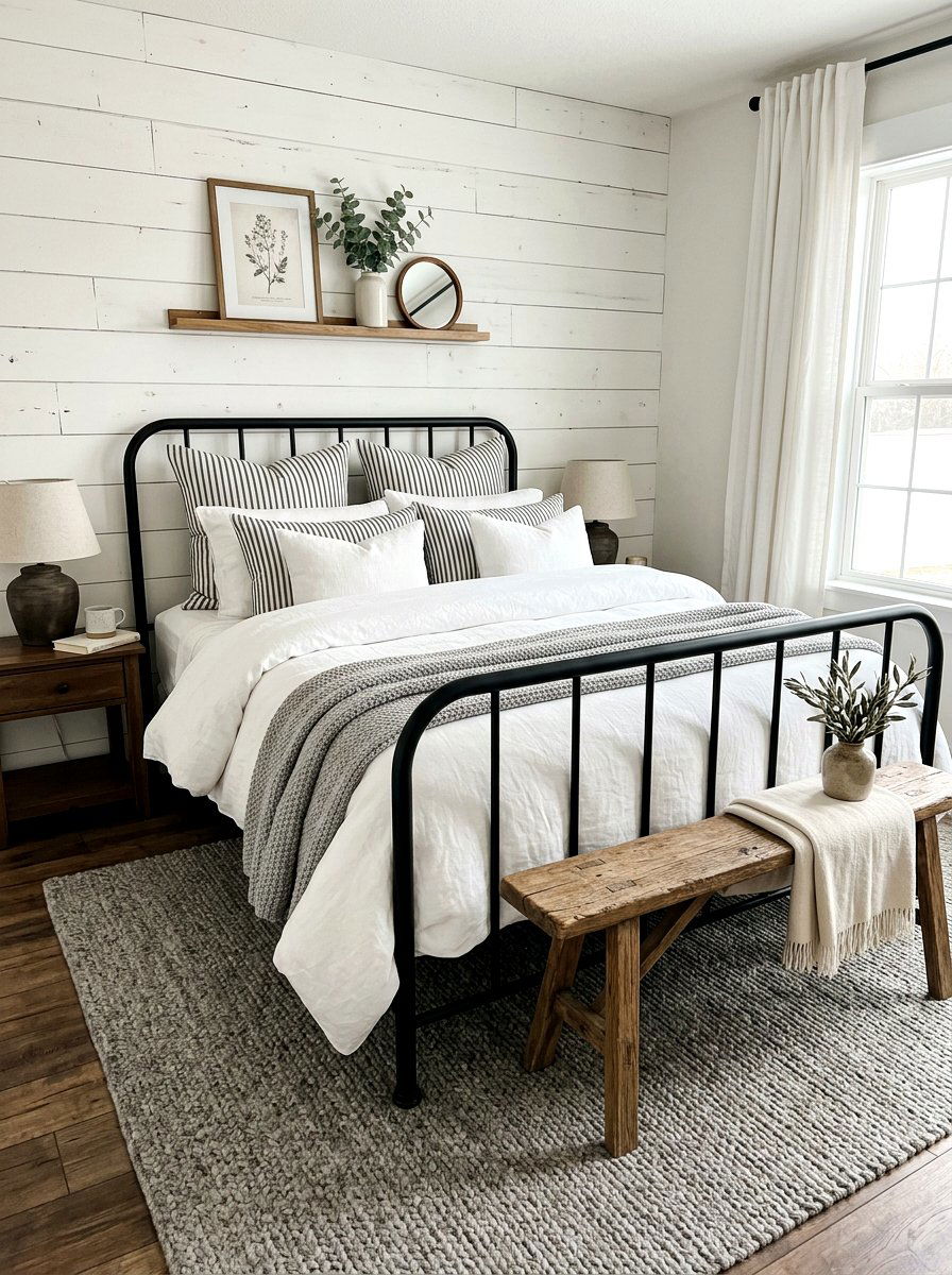 Modern Farmhouse Bedding - 30 bedscape styling ideas