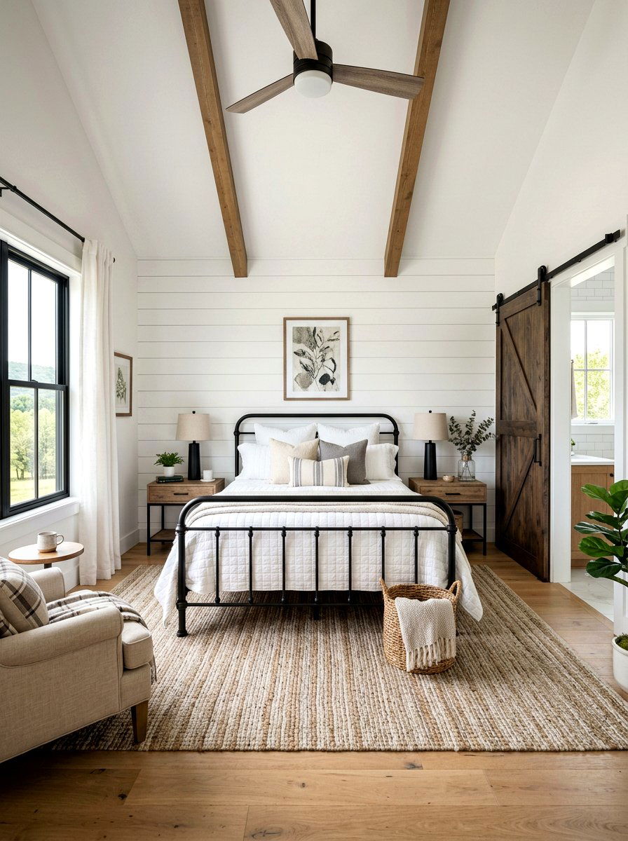 Modern Farmhouse Bedroom - 30 spa bedroom retreat ideas