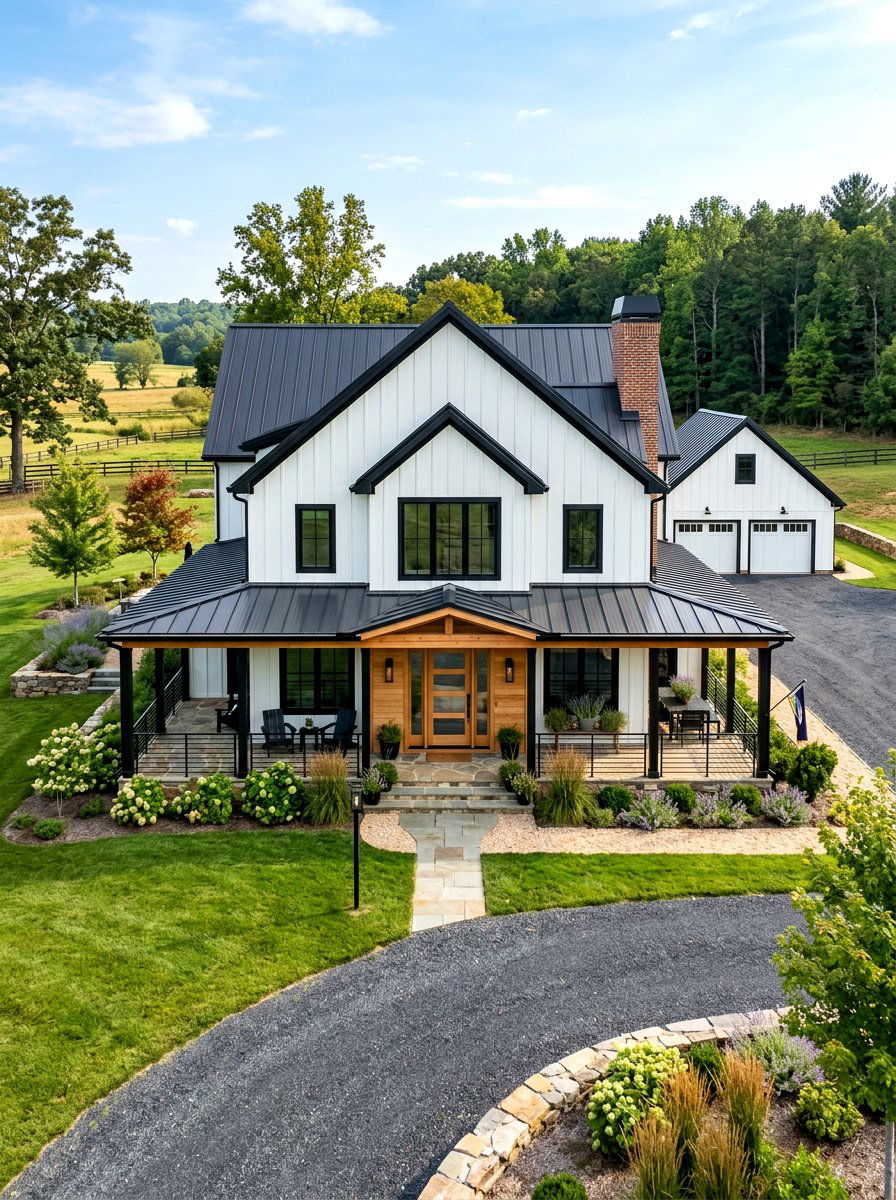 Modern Farmhouse Black Trim - 30 black trim exterior ideas