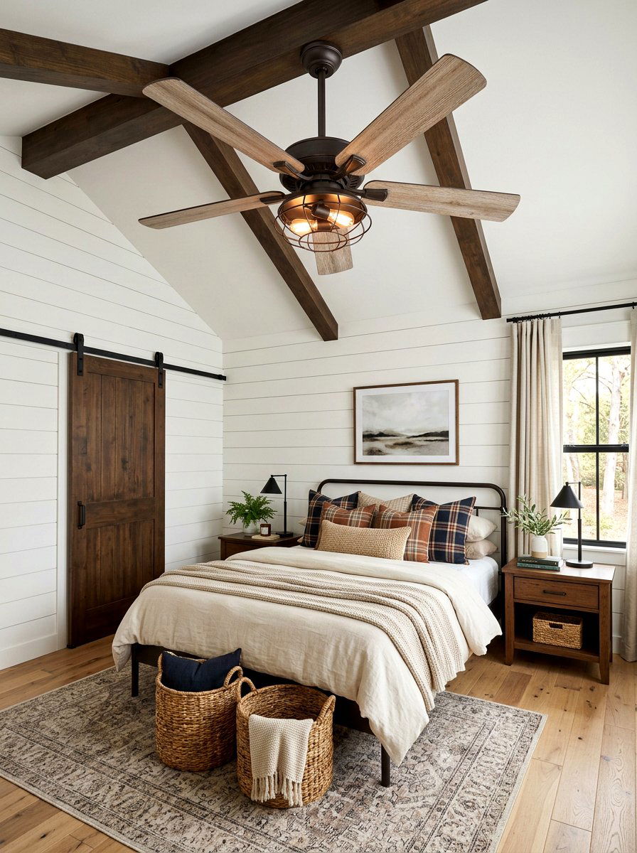 Modern Farmhouse Ceiling Fan - 30 bedroom ceiling fan ideas