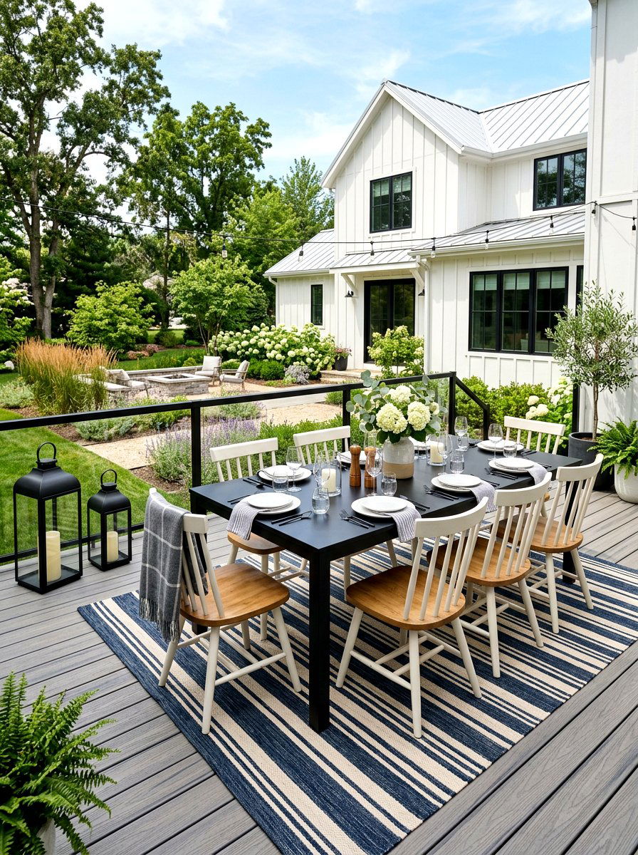 Modern Farmhouse Deck Dining - 30 deck dining zone ideas