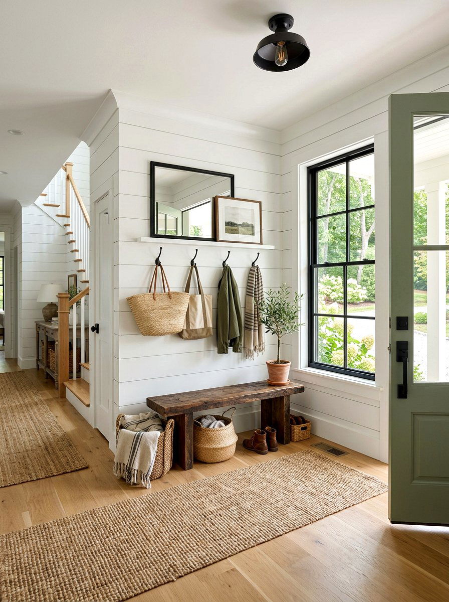 Modern Farmhouse Entry - 30 English mudroom ideas