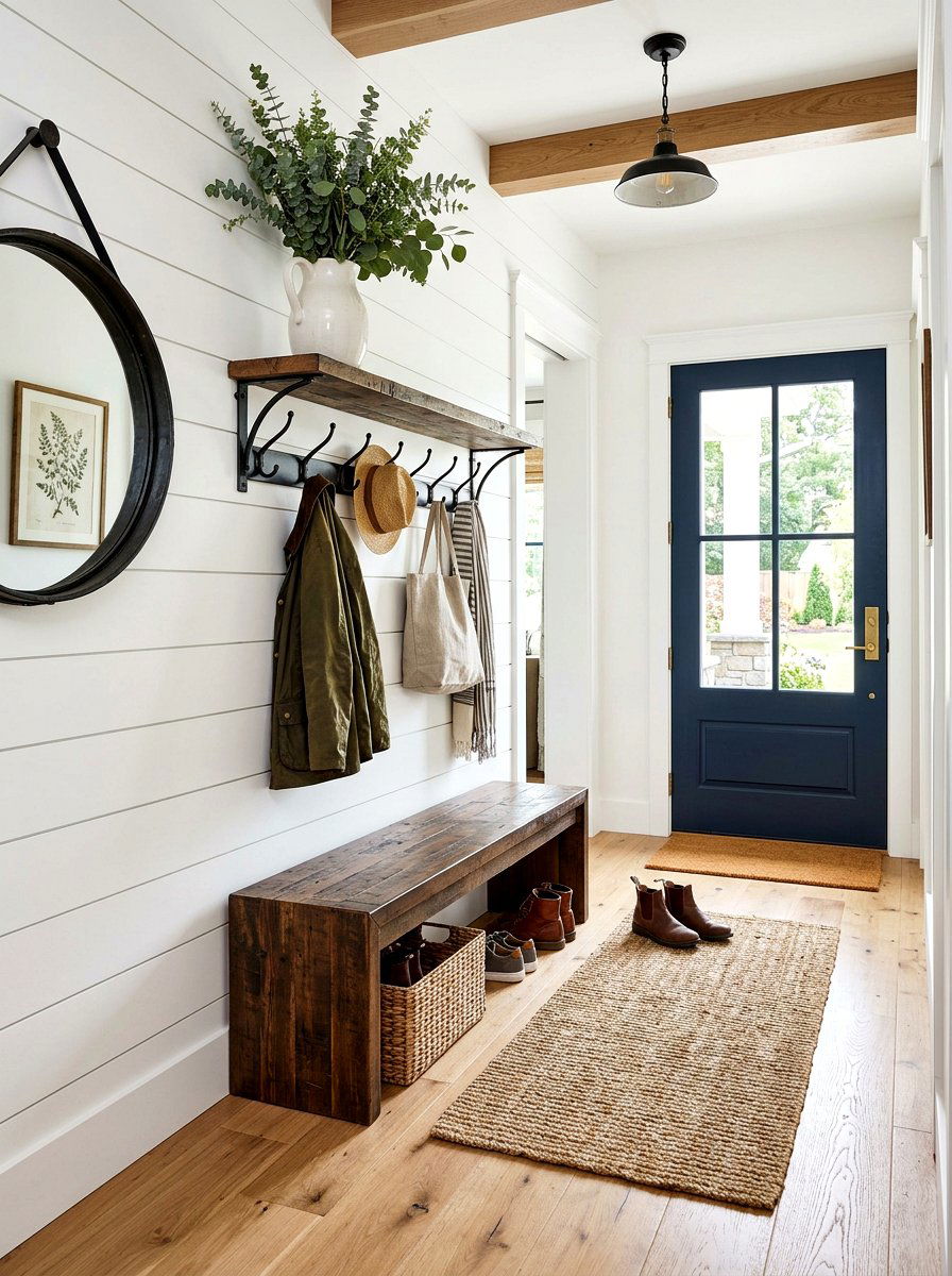 Modern Farmhouse Entryway - 30 TikTok entryway ideas