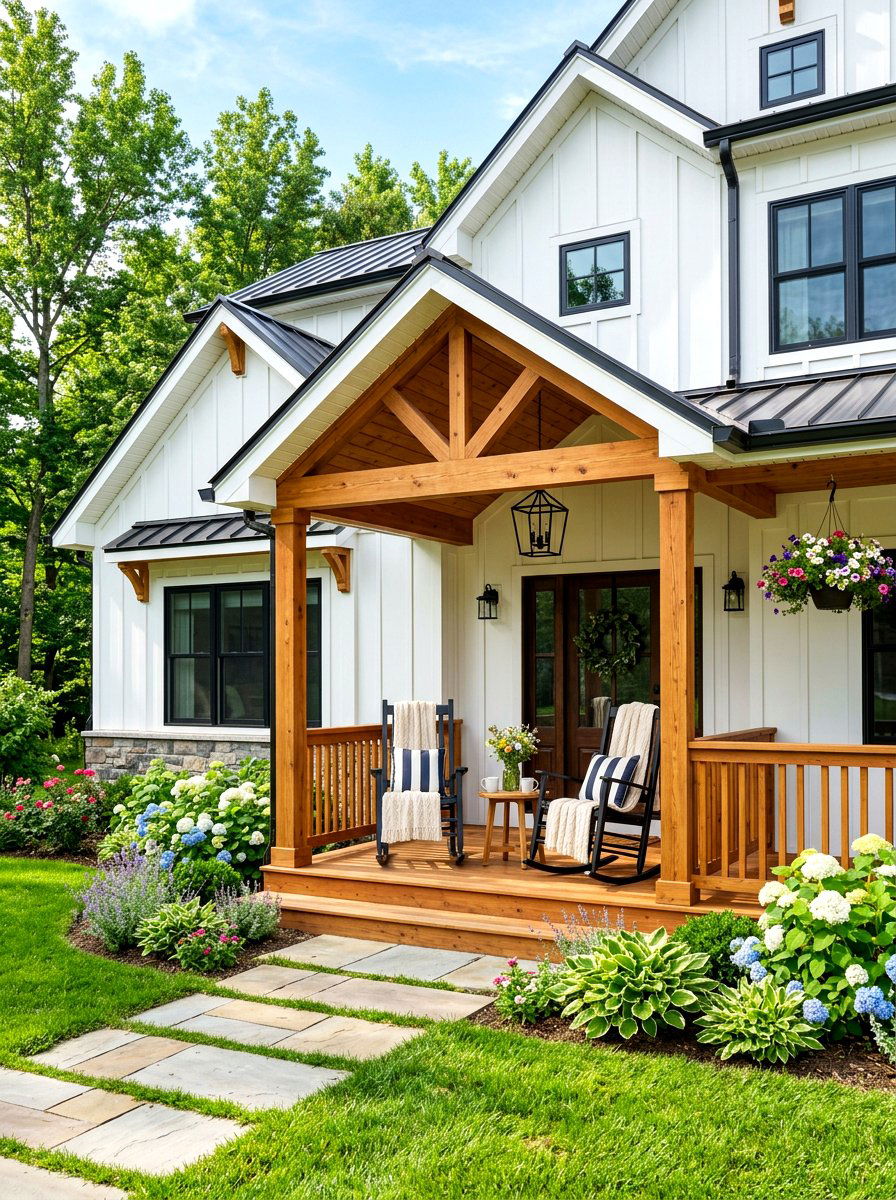 Modern Farmhouse Exterior - 30 patio makeover ideas
