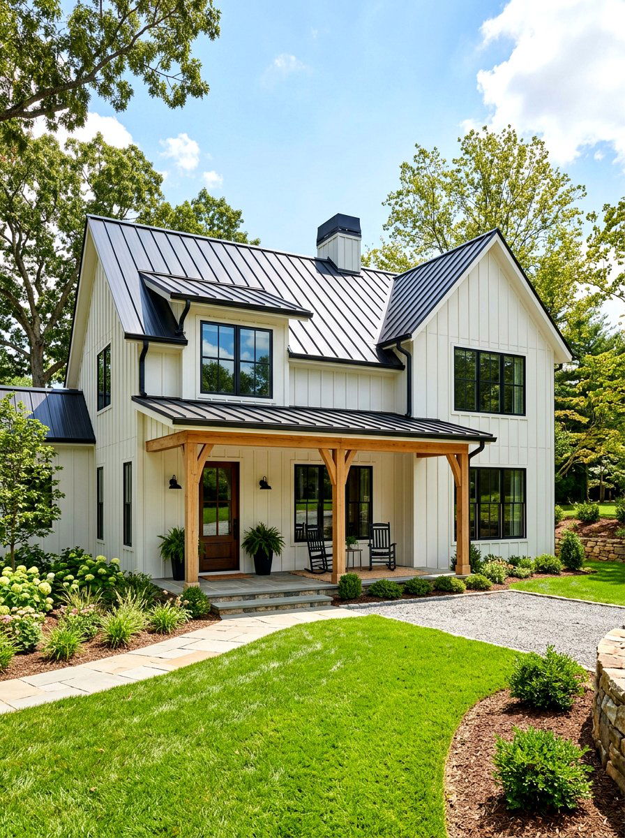 Modern Farmhouse Exterior - 30 soft white exterior ideas