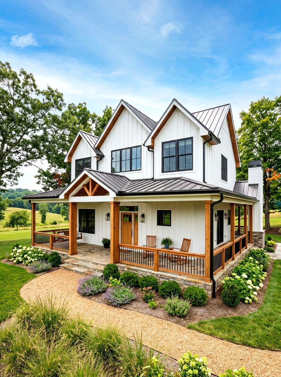 Modern Farmhouse Exterior - 30 house facade ideas