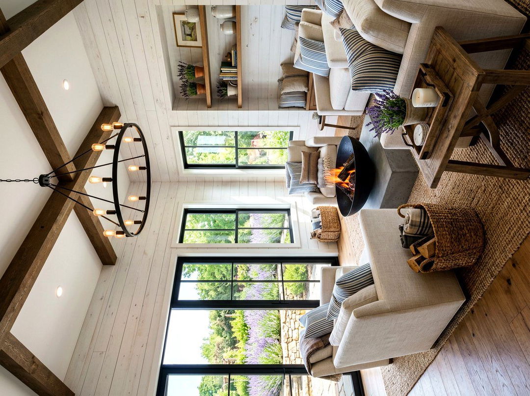 Modern Farmhouse Fire Lounge - 30 sunken fire lounge ideas