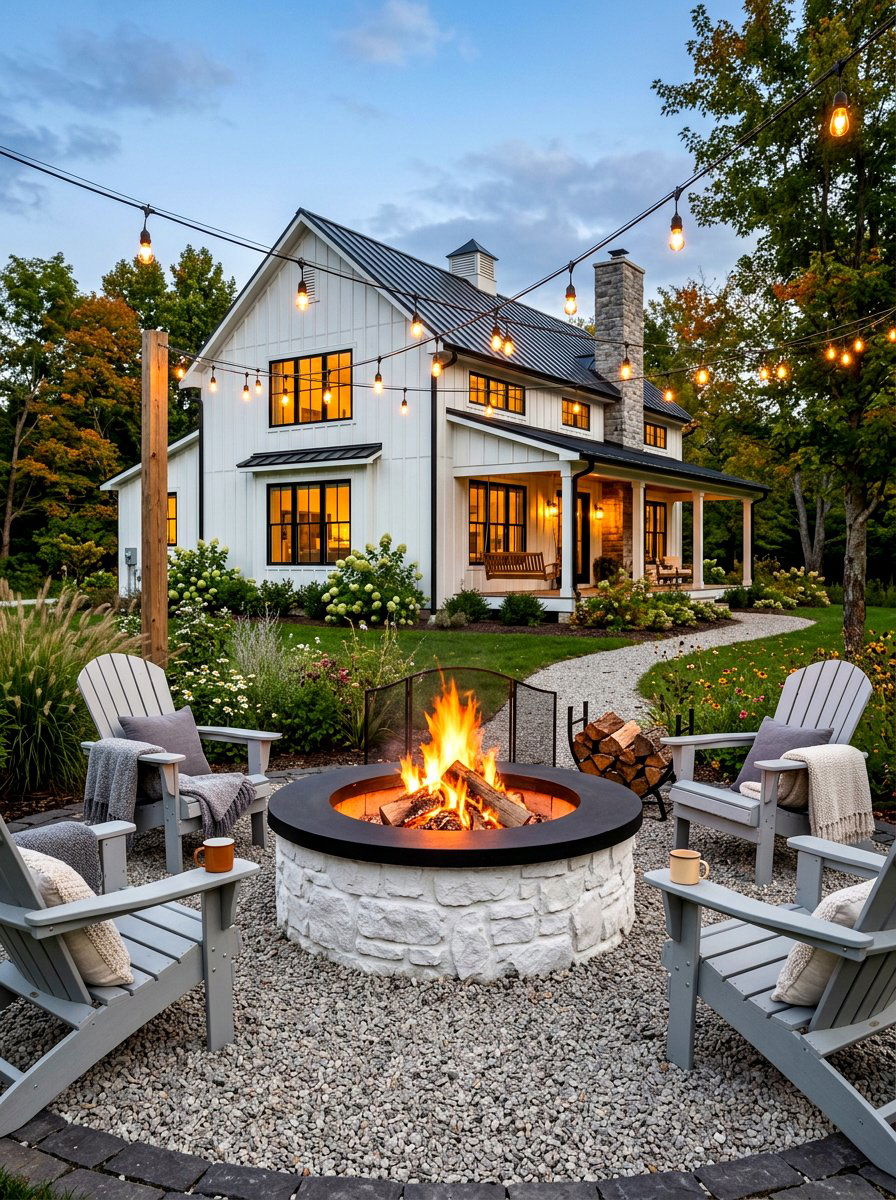 Modern Farmhouse Fire Pit - 30 modern fire pit ideas