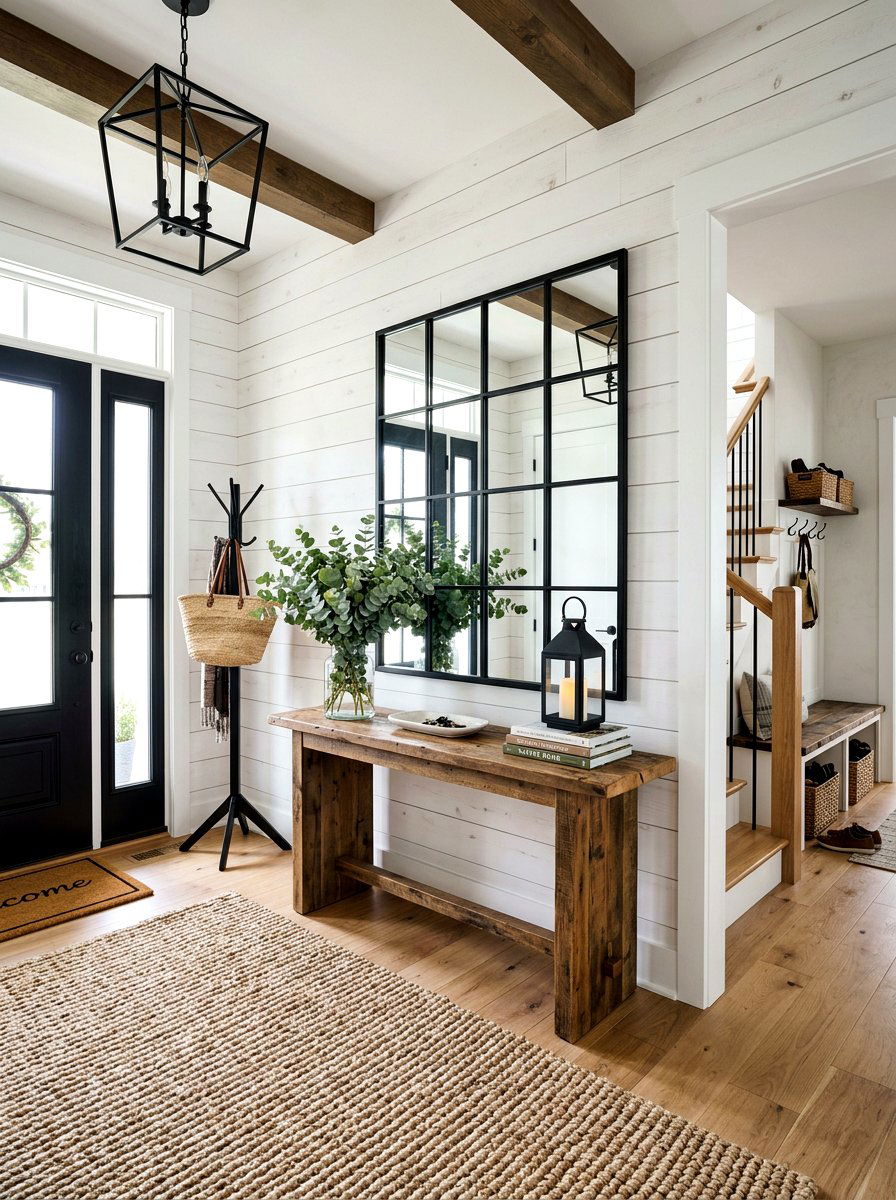 Modern Farmhouse Foyer - 30 viral entryway ideas