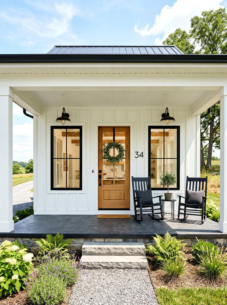 Modern Farmhouse Front Porch - 30 front porch entry ideas