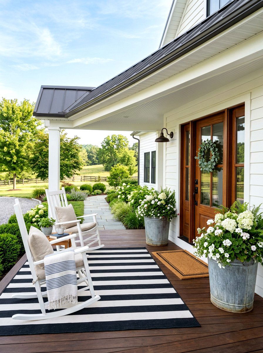 Modern Farmhouse Front Porch - 30 cozy front porch ideas