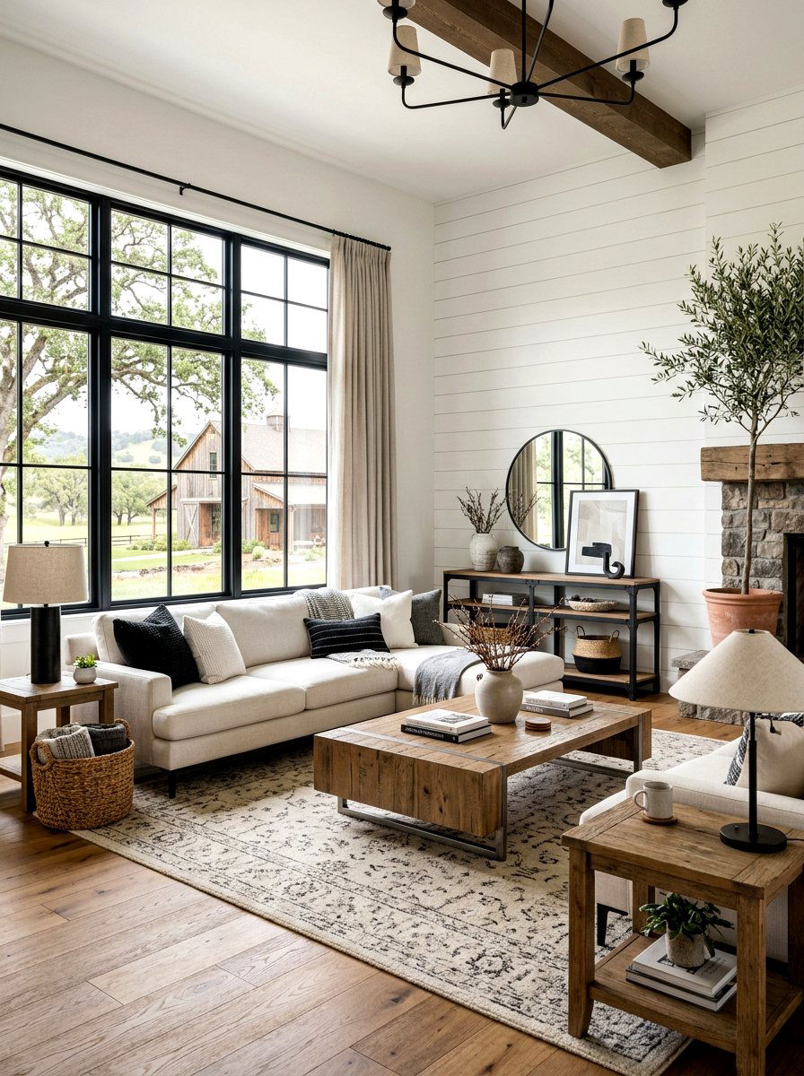 Modern Farmhouse Furniture - 30 rustic farmhouse living room ideas
