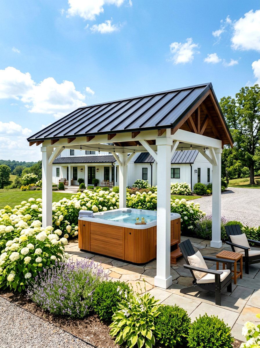 Modern Farmhouse Hot Tub Pergola - 30 pergola over hot tub ideas