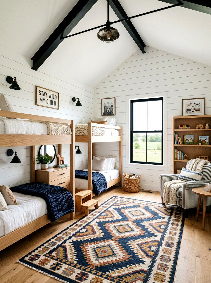 Modern Farmhouse Kids Room - 30 kids room ideas