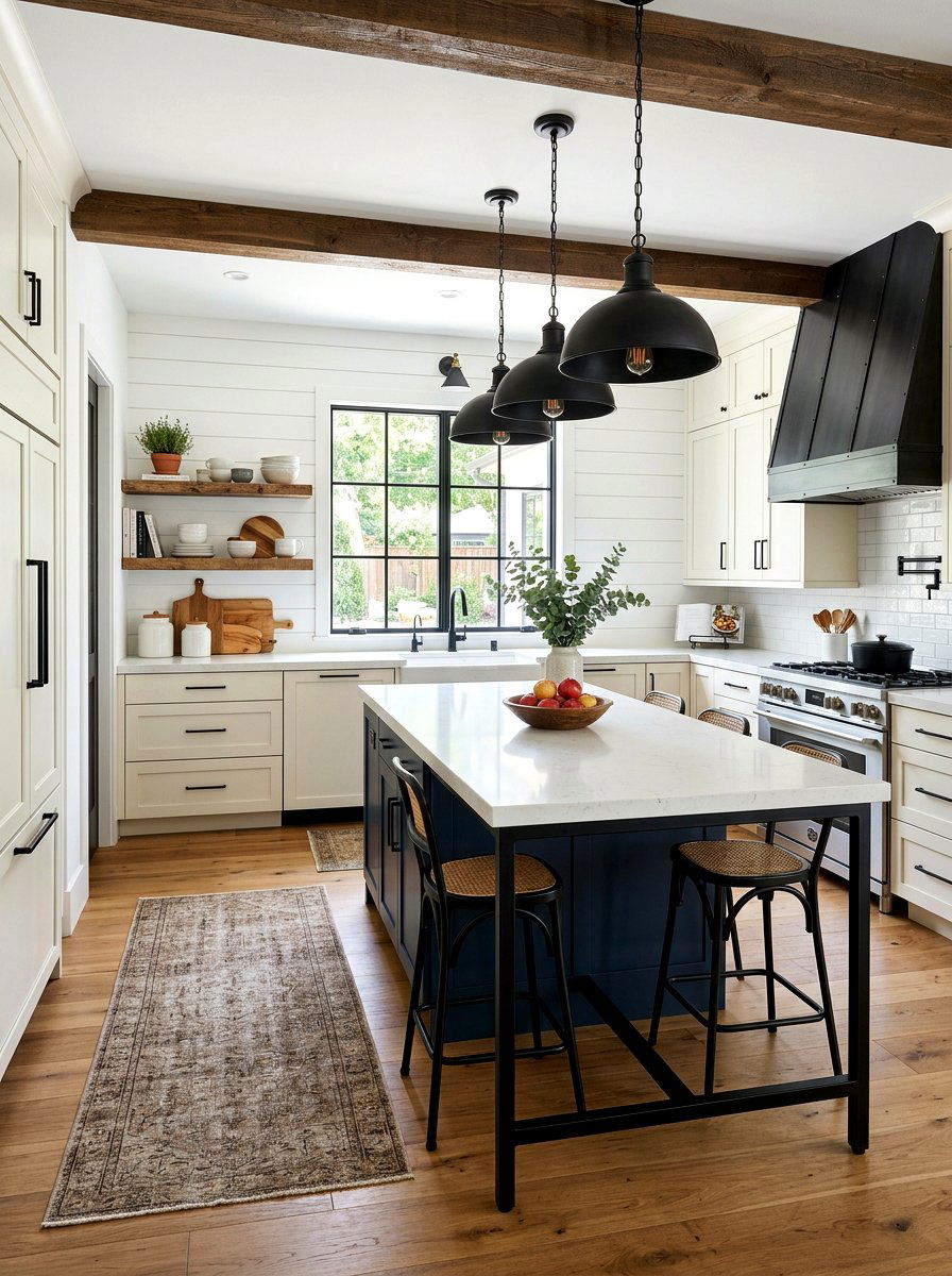 Modern Farmhouse Kitchen - 30 no upper cabinet kitchen ideas