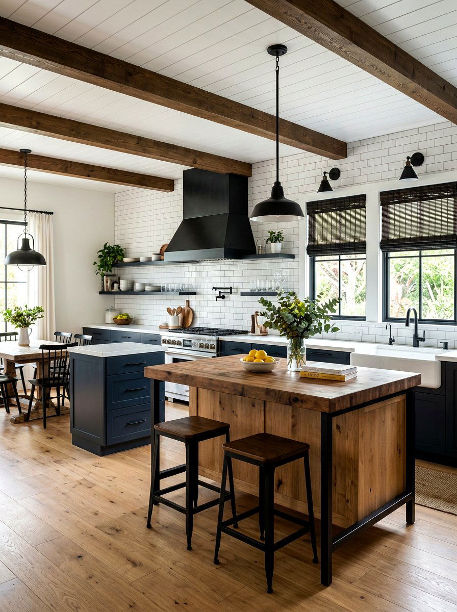 Modern Farmhouse Kitchen Bamboo Blind - 30 bamboo shade ideas