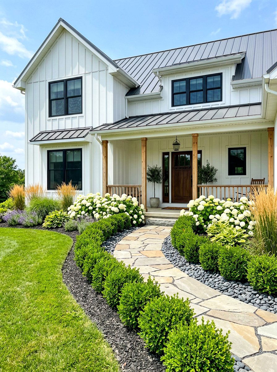 Modern Farmhouse Landscaping - 30 farmhouse front facade ideas