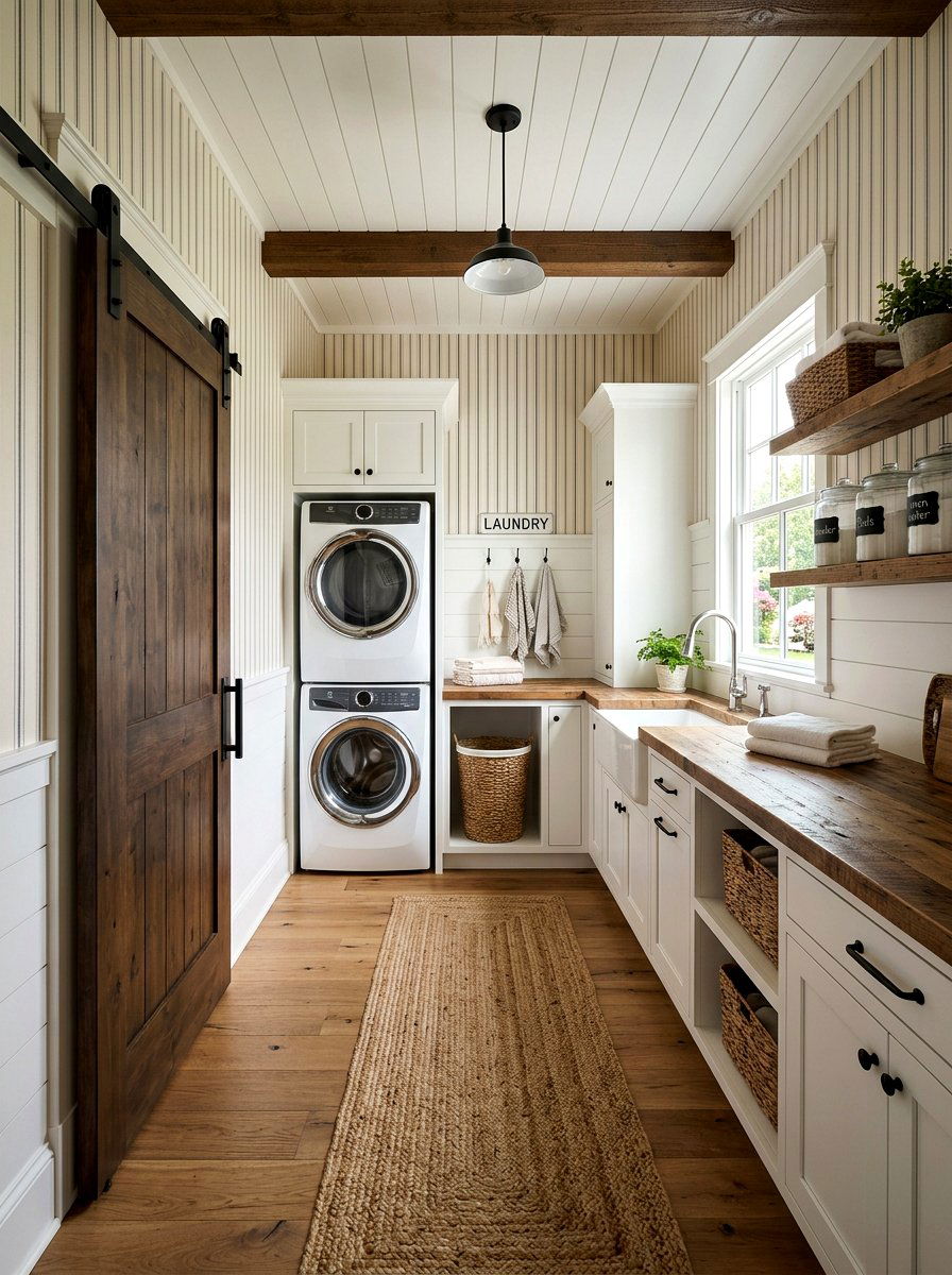 Modern Farmhouse Laundry Room Wallpaper - 30 laundry room wallpaper ideas