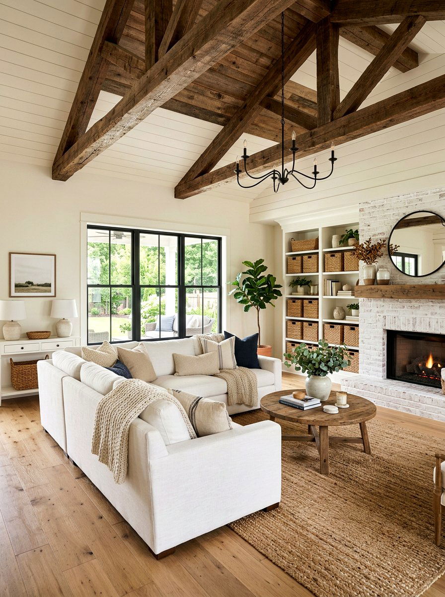 Modern Farmhouse Living Room - 30 unoptimized cozy home ideas
