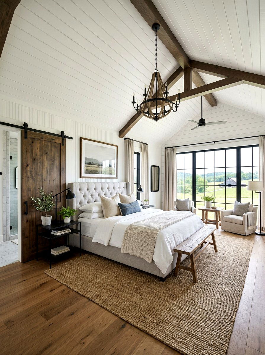 Modern Farmhouse Master Beadboard - 30 beadboard ceiling ideas