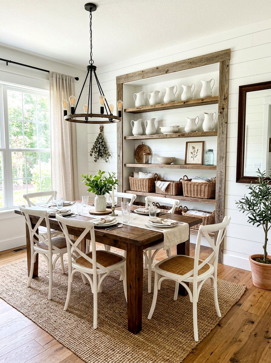 Modern Farmhouse Niche - 30 niche shelf styling ideas