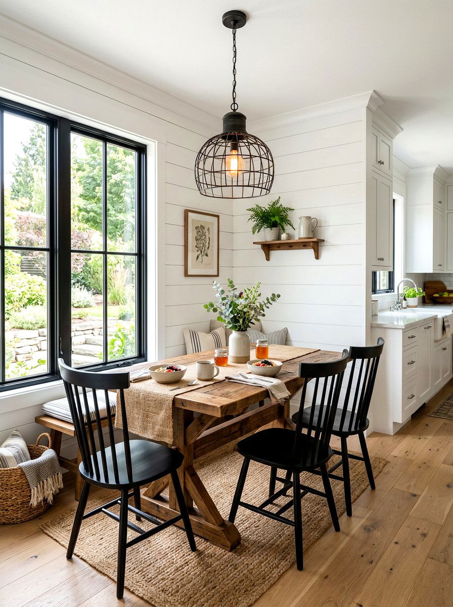 Modern Farmhouse Nook - 30 breakfast room decor ideas