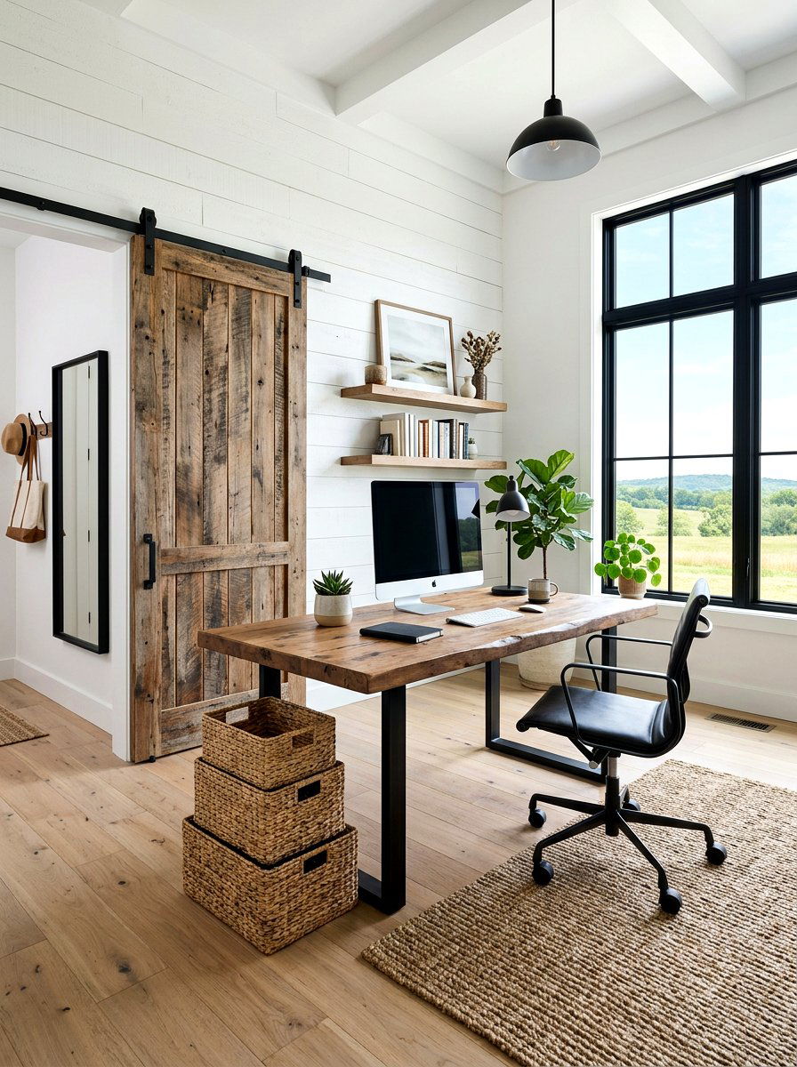 Modern Farmhouse Office - 30 home office decor ideas