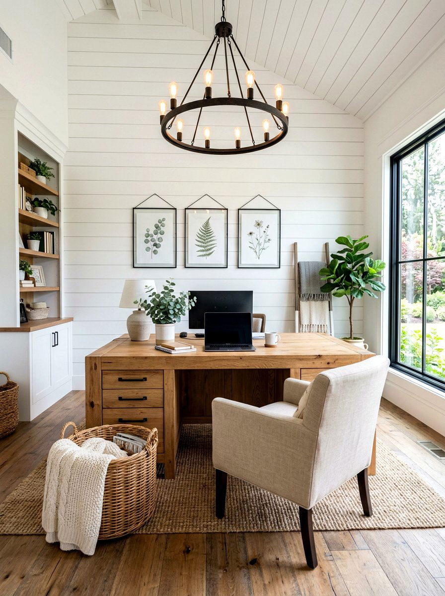 Modern Farmhouse Office - 30 Pinterest home office ideas