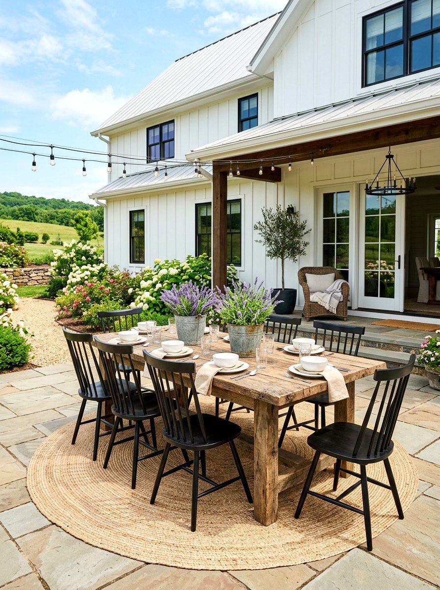 Modern Farmhouse Patio - 30 outdoor dining area ideas