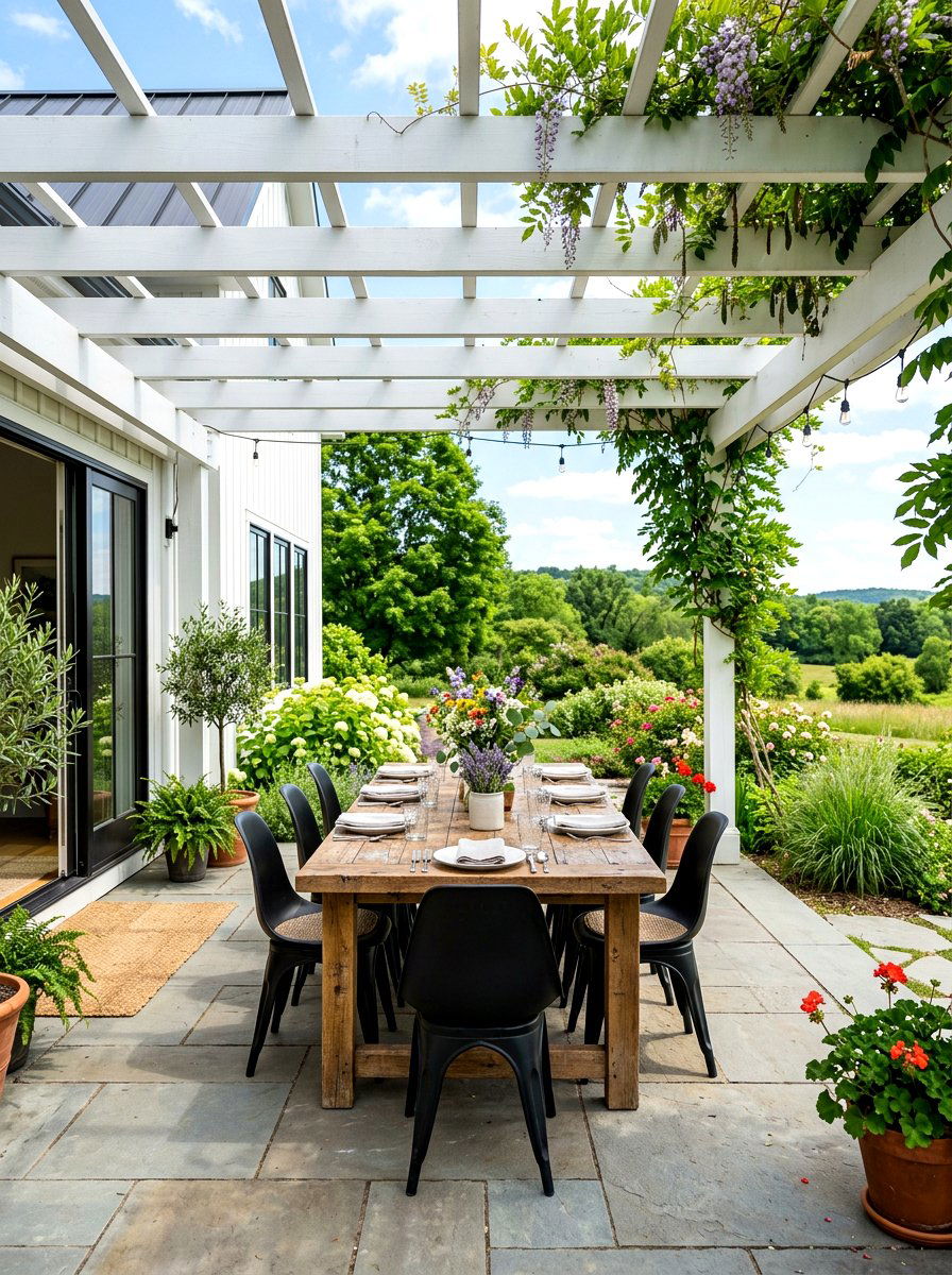 Modern Farmhouse Patio - 30 patio dining ideas