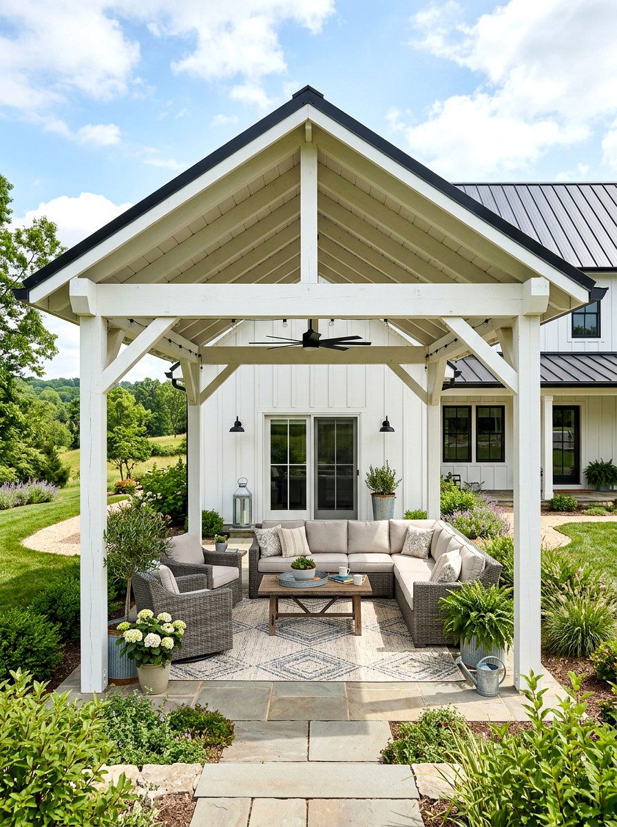 Modern Farmhouse Pavilion - 30 attached pavilion ideas