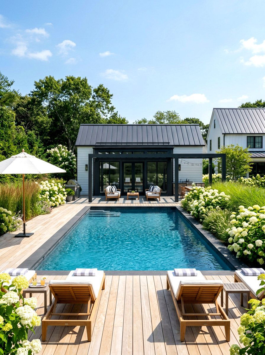 Modern Farmhouse Pool - 30 luxury pool ideas