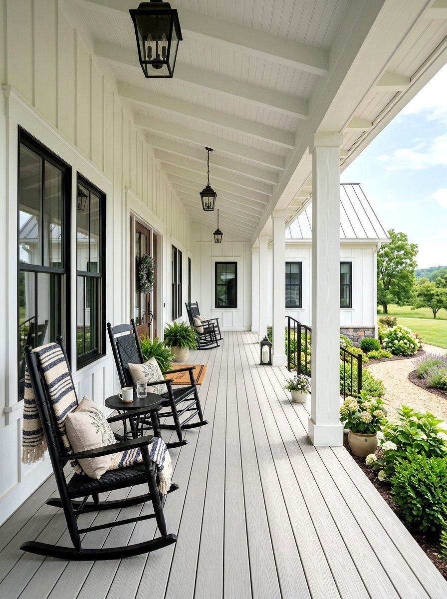 Modern Farmhouse Porch - 30 all weather patio ideas