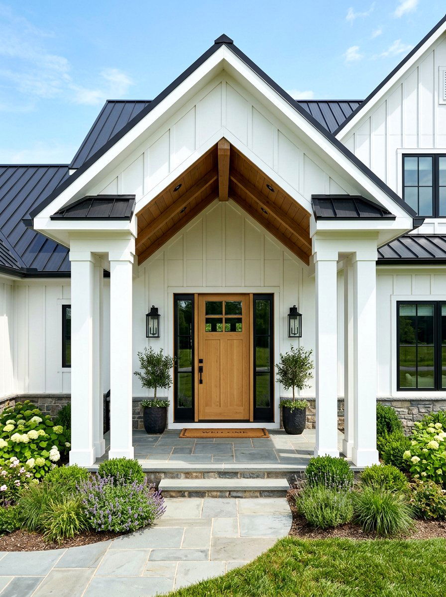 Modern Farmhouse Portico - 30 covered entryway ideas