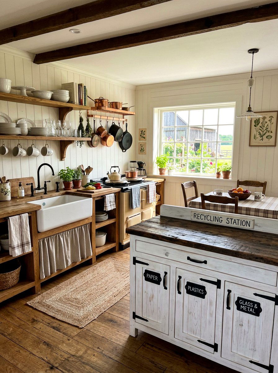 Modern Farmhouse Recycling Station - 30 recycling station ideas