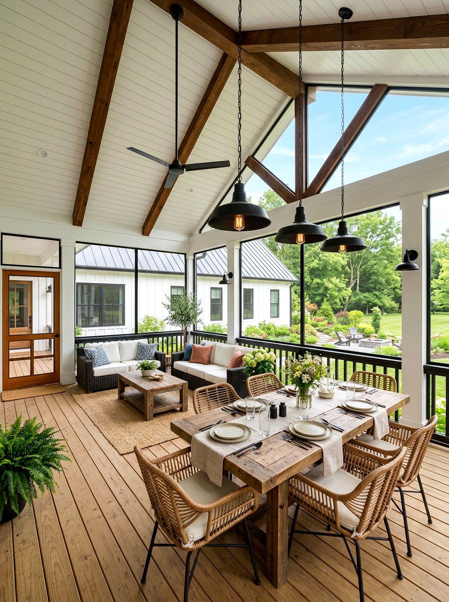 Modern Farmhouse Screened In Porch - 30 screened in porch ideas