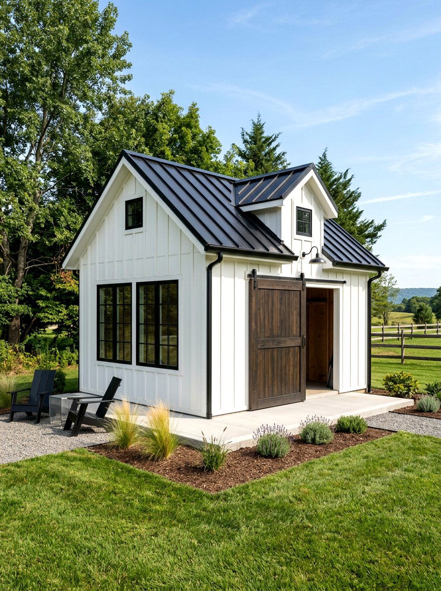 Modern Farmhouse Shed - 30 cottage shed ideas