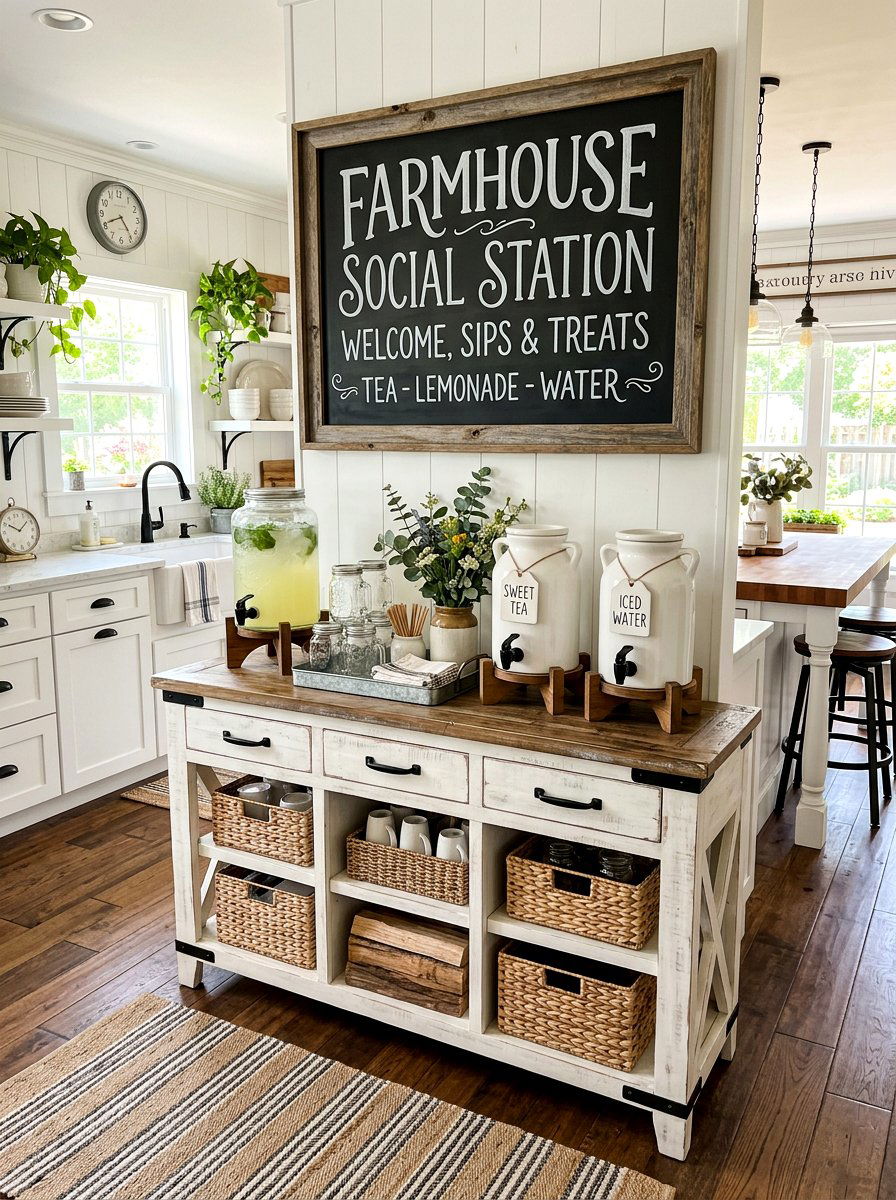 Modern Farmhouse Social Station - 30 home aperitif corner ideas