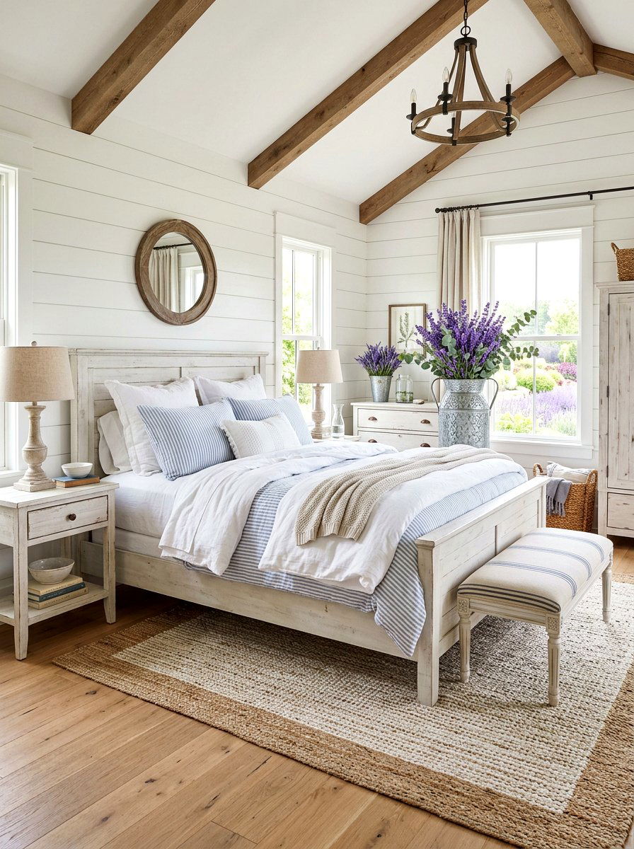 Modern Farmhouse Summer Palette - 30 summer bedroom decor ideas