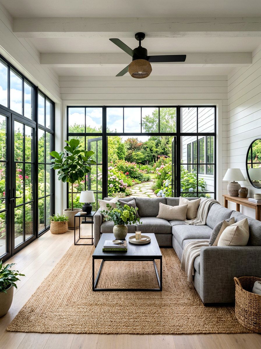 Modern Farmhouse Sunroom - 30 farmhouse sunroom ideas