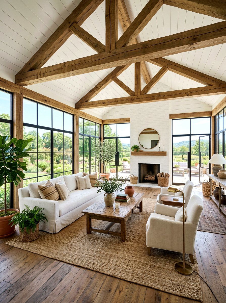Modern Farmhouse Sunroom Layout - 30 sun filled sitting room ideas