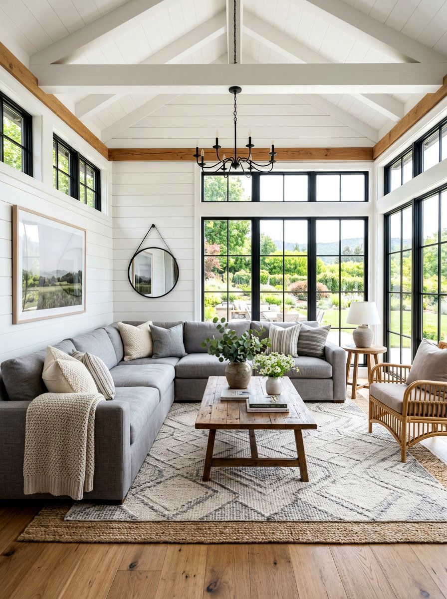 Modern Farmhouse Sunroom - 30 cozy sunroom ideas