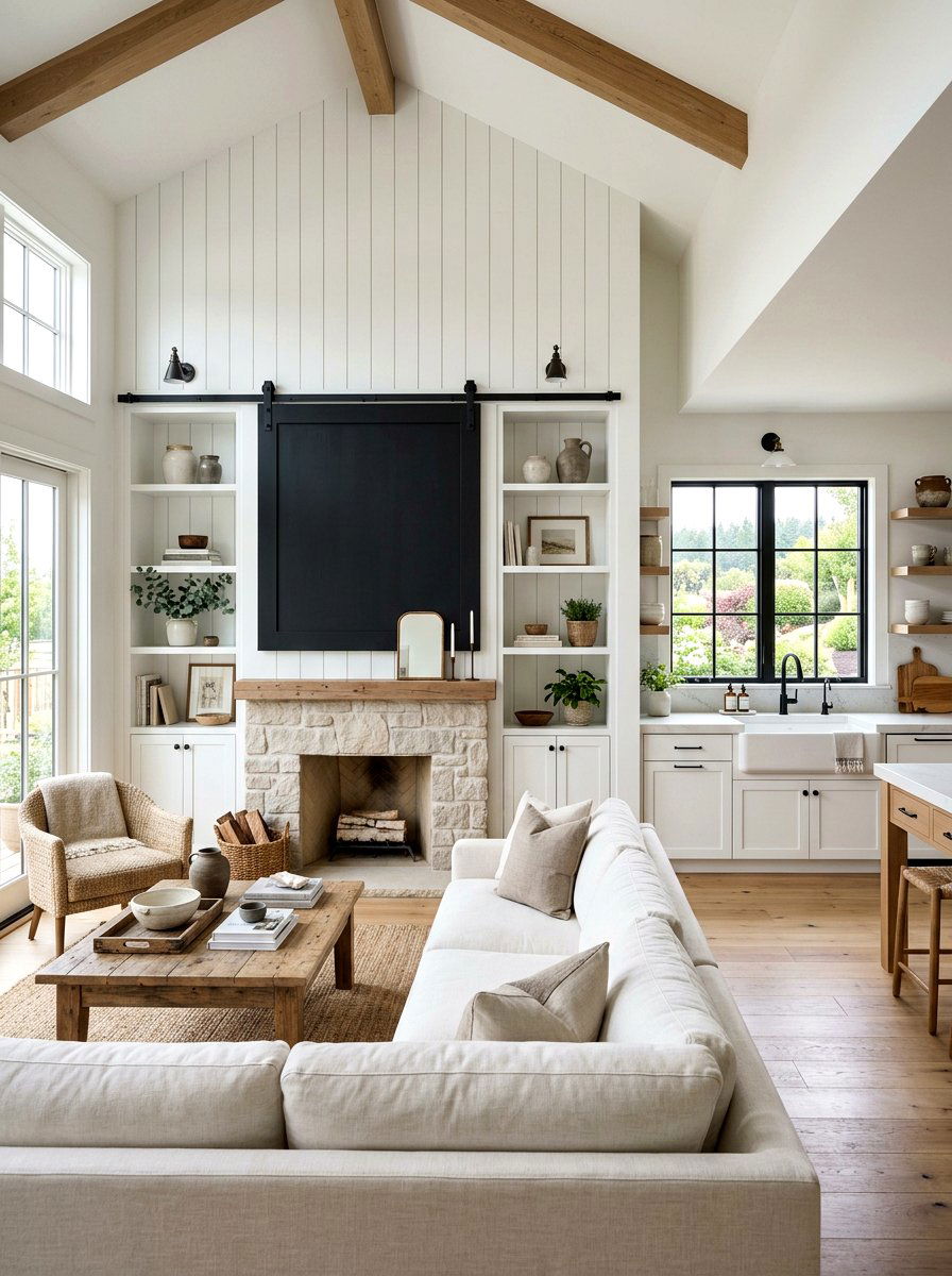 Modern Farmhouse TV Wall - 30 TV wall panel ideas
