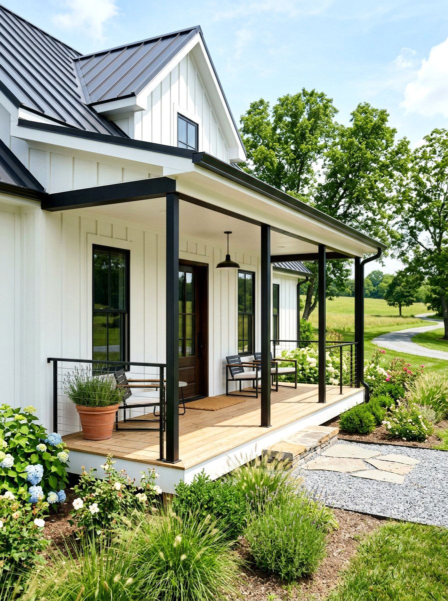 Modern Farmhouse Thin Porch Column - 30 farmhouse porch columns ideas