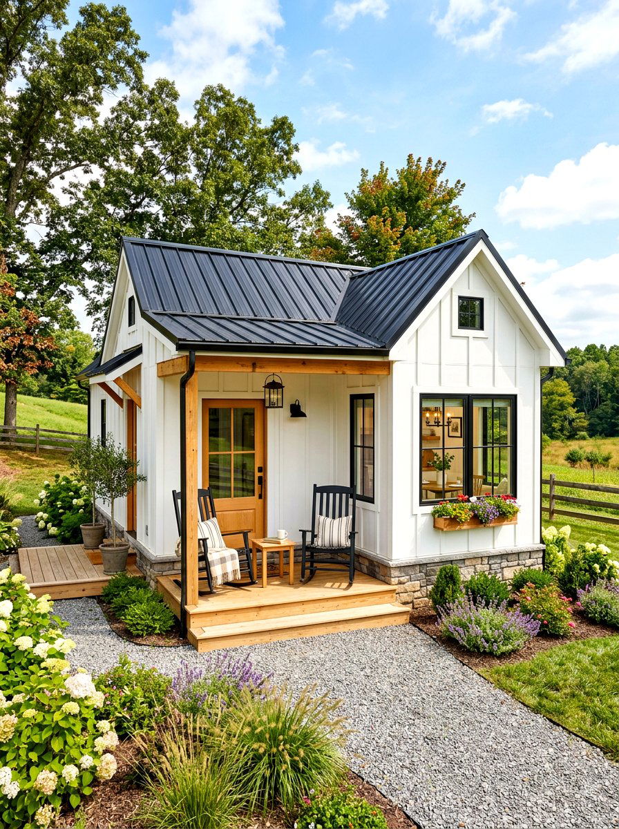 Modern Farmhouse Tiny Cottage - 30 tiny cottage exterior ideas