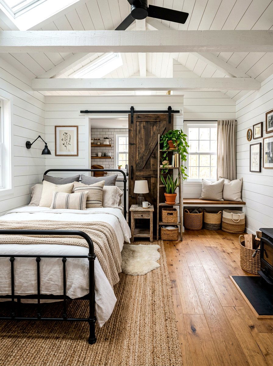 Modern Farmhouse Tiny Living - 30 tiny apartment aesthetic ideas