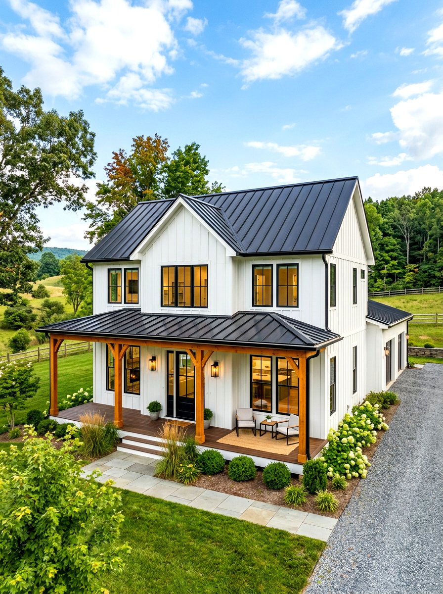 Modern Farmhouse White Exterior - 30 white house exterior ideas